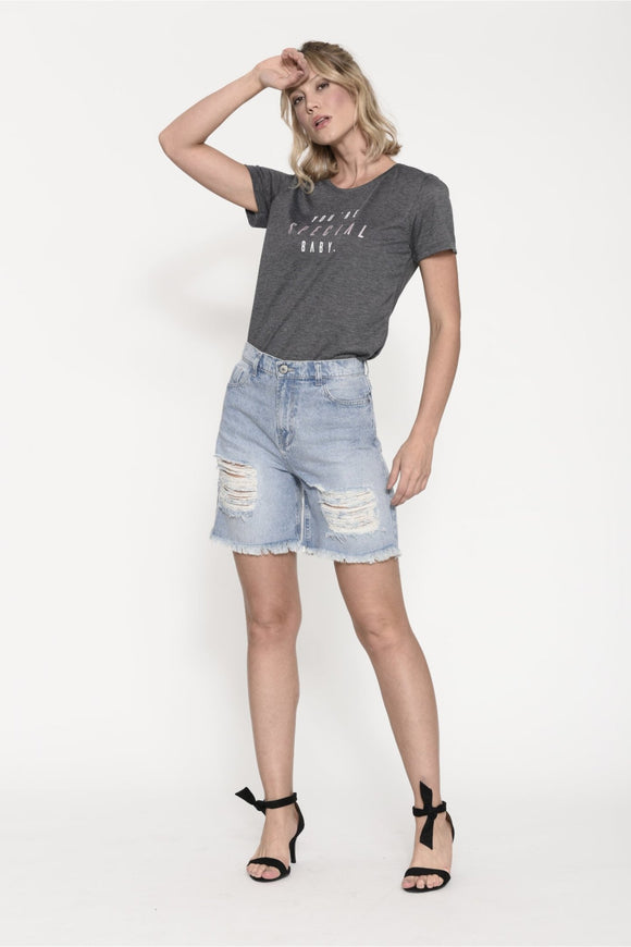 T-SHIRT BASIC M/C GOLA C COM FRASE - M.Officer