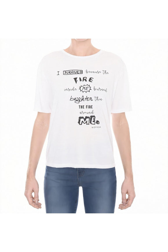 T-SHIRT BASIC M/C GOLA C SILK FRASES - M.Officer