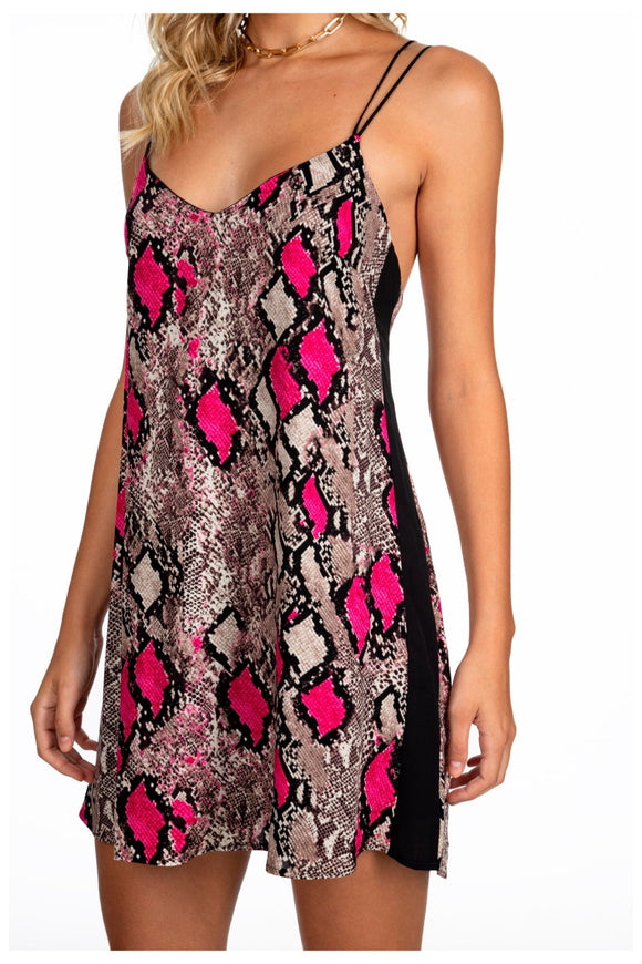 VESTIDO CURTO DECOTE V COBRA NEON - M.Officer