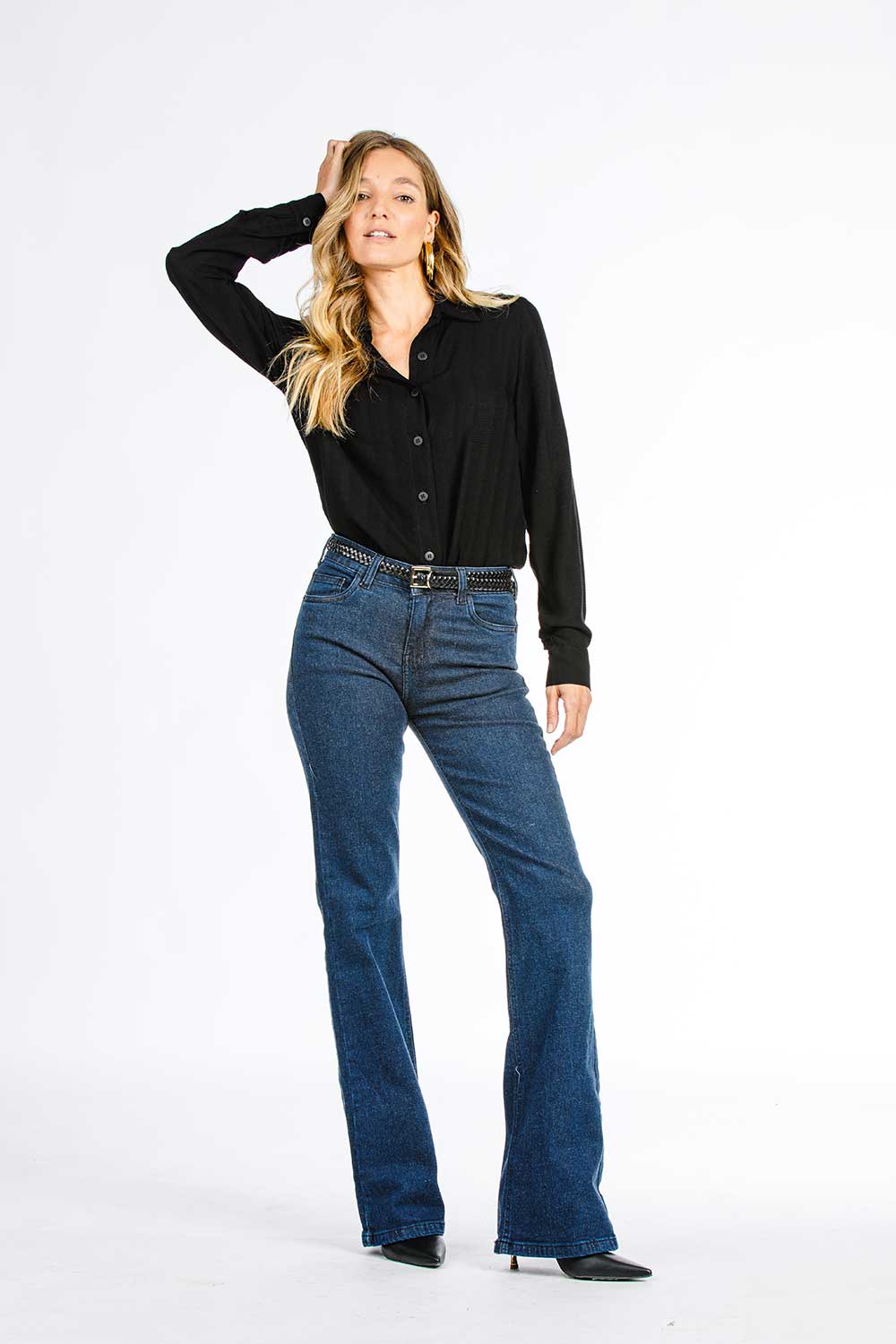 CALCA JEANS BOOT CUT C4 AMACIADO