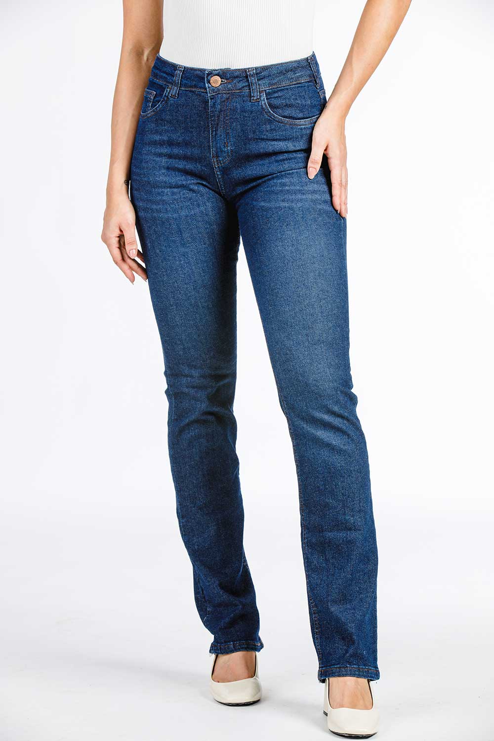 CALÇA JEANS RETA C4 DARK BLUE 93