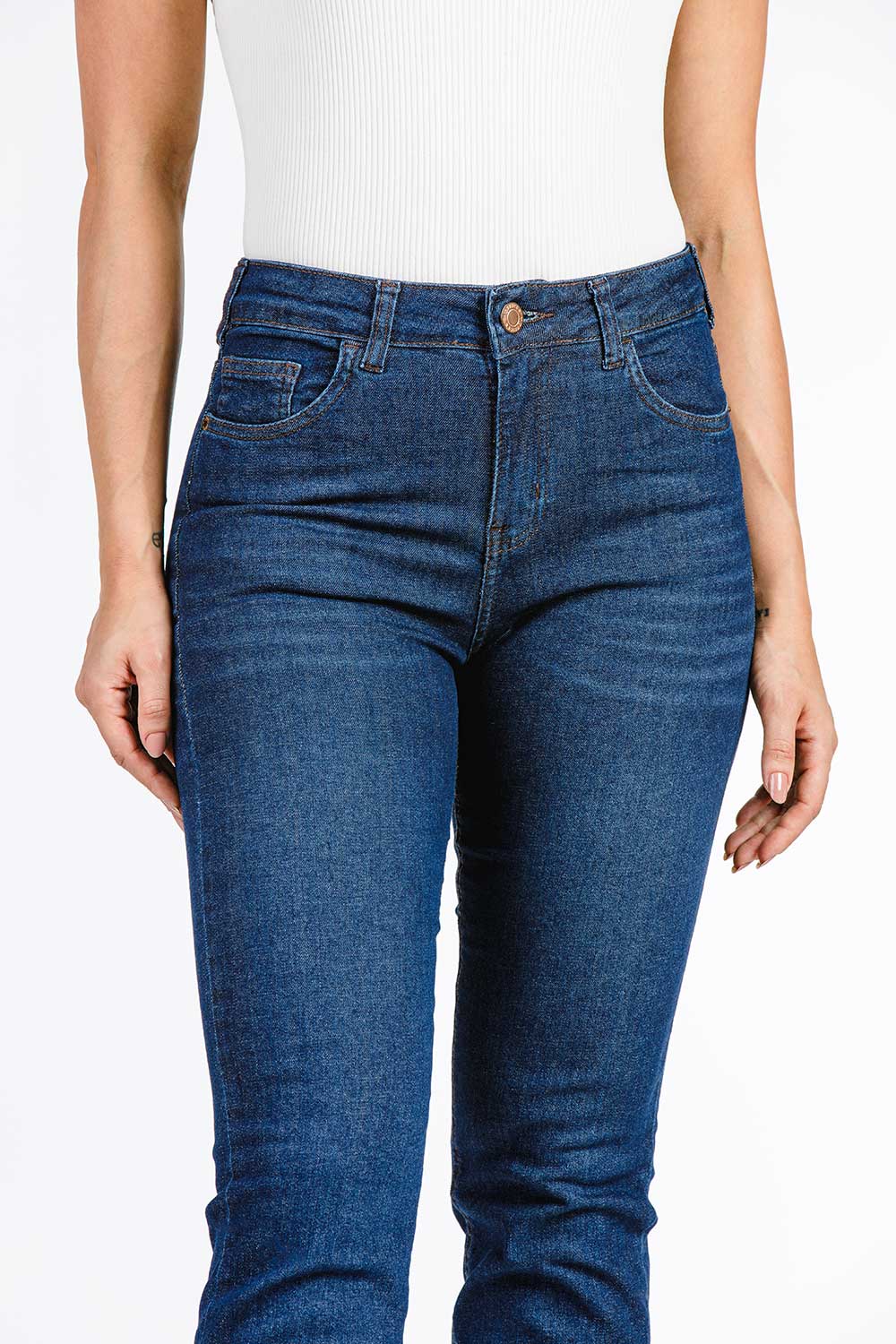 CALÇA JEANS RETA C4 DARK BLUE 93