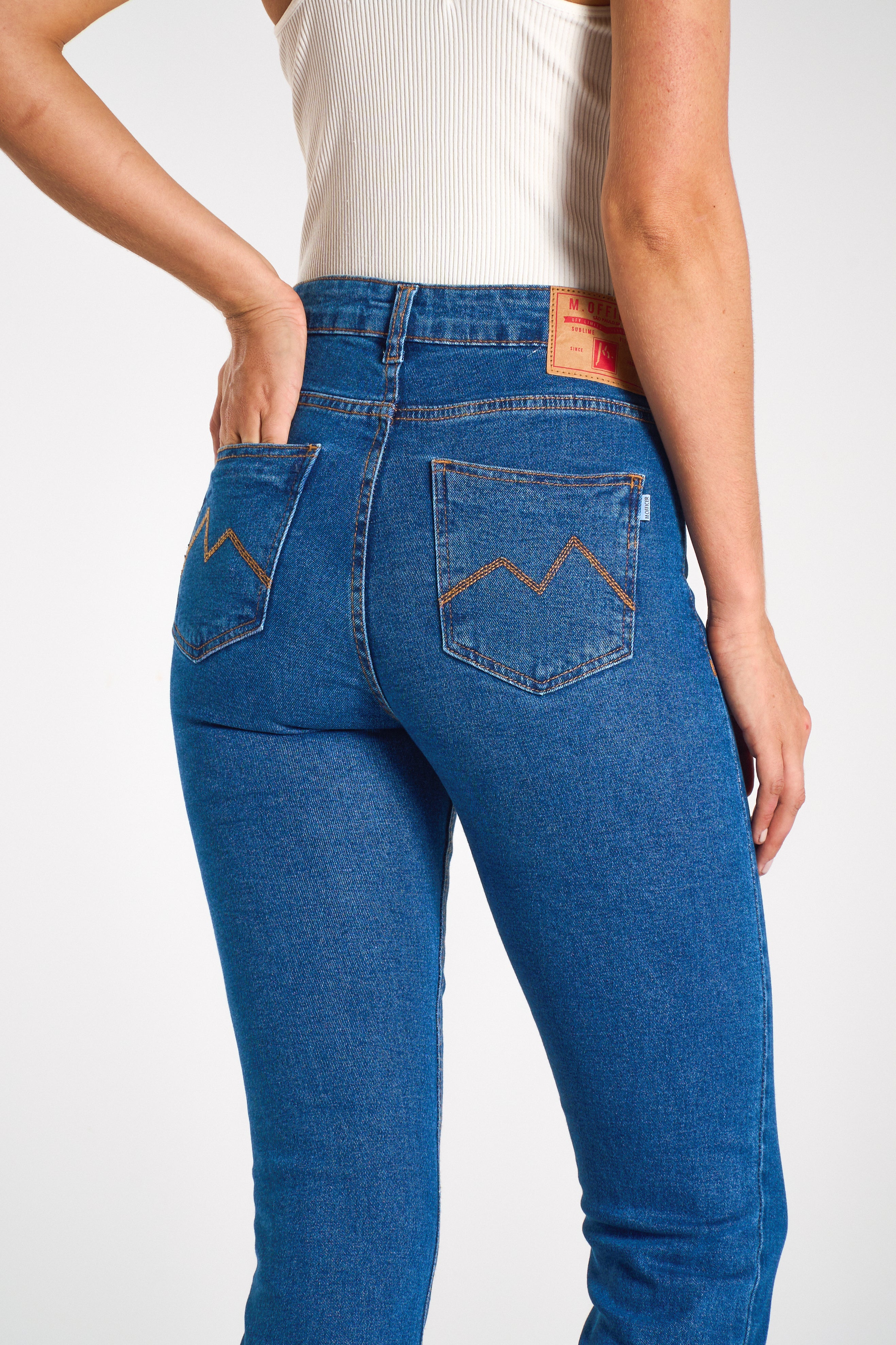 CALÇA JEANS RETA C4 BLUE WASH 93