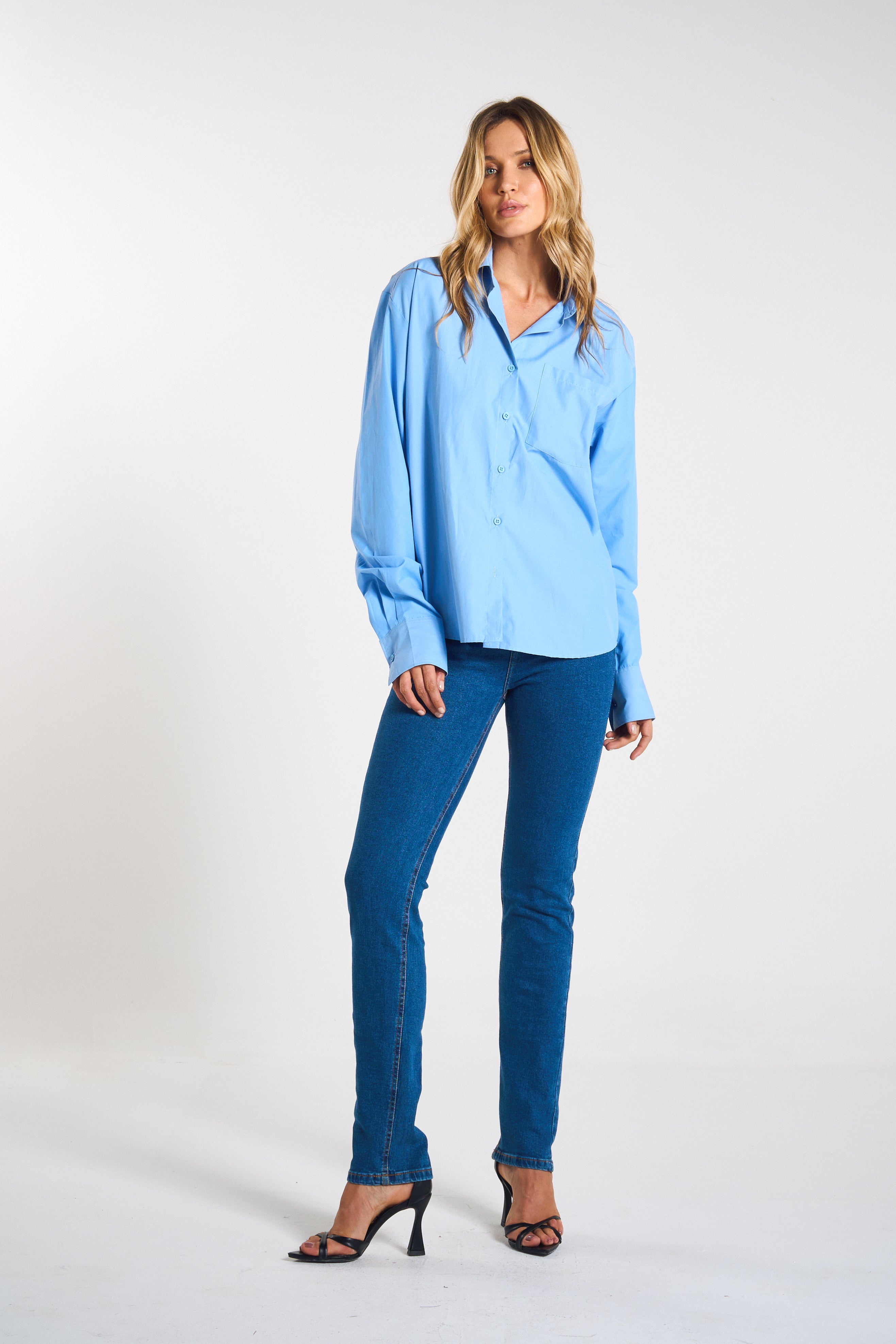 CALÇA JEANS RETA C4 BLUE WASH 93