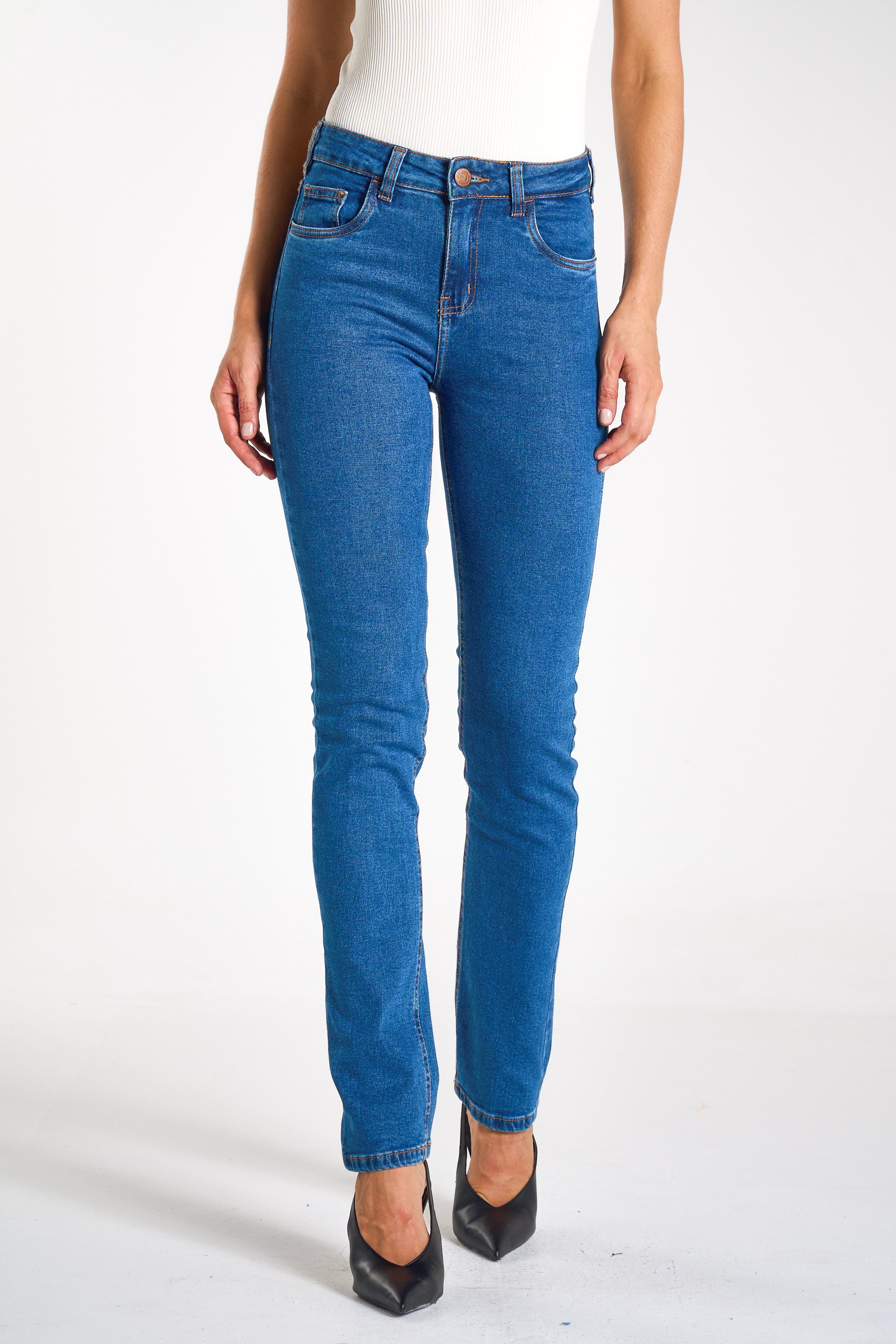 CALÇA JEANS RETA C4 BLUE WASH 93