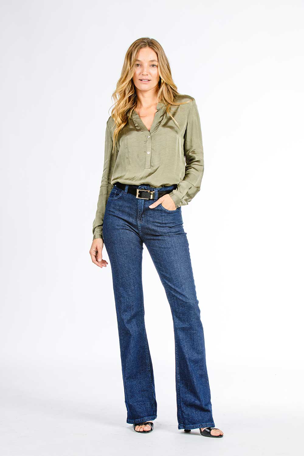 CALCA JEANS BOOT CUT C4 DARK BLUE