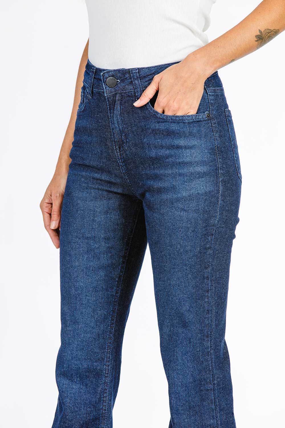 CALÇA JEANS BOOT CUT C4 DARK BLUE 93