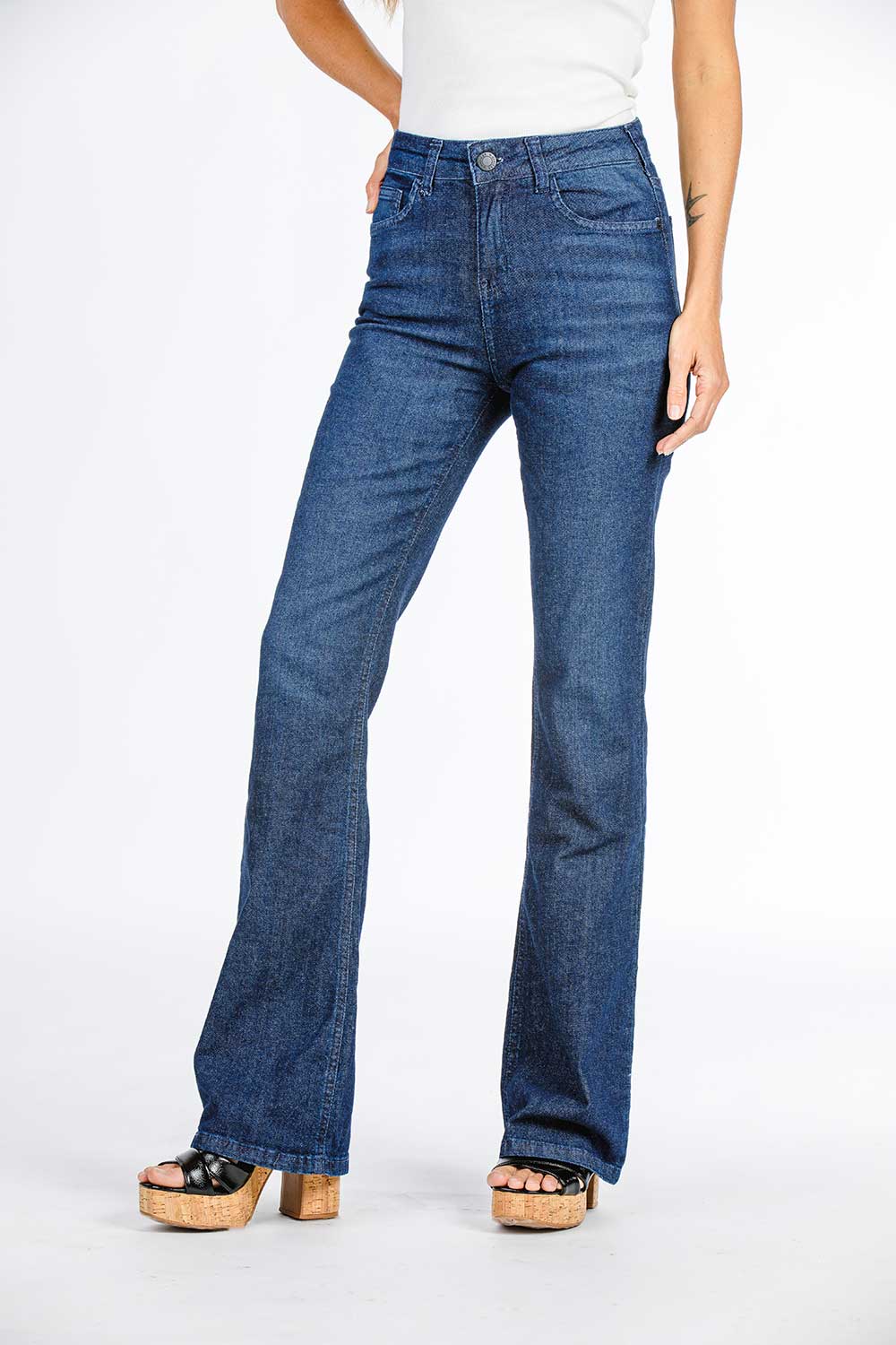 CALÇA JEANS BOOT CUT C4 DARK BLUE 93