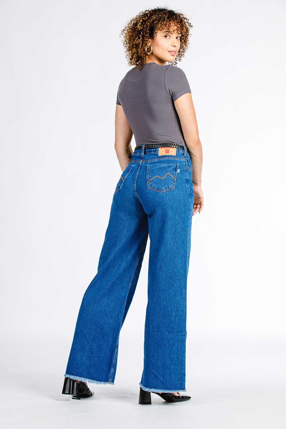 CALÇA JEANS WIDE LEG C4 DARK BLUE 93