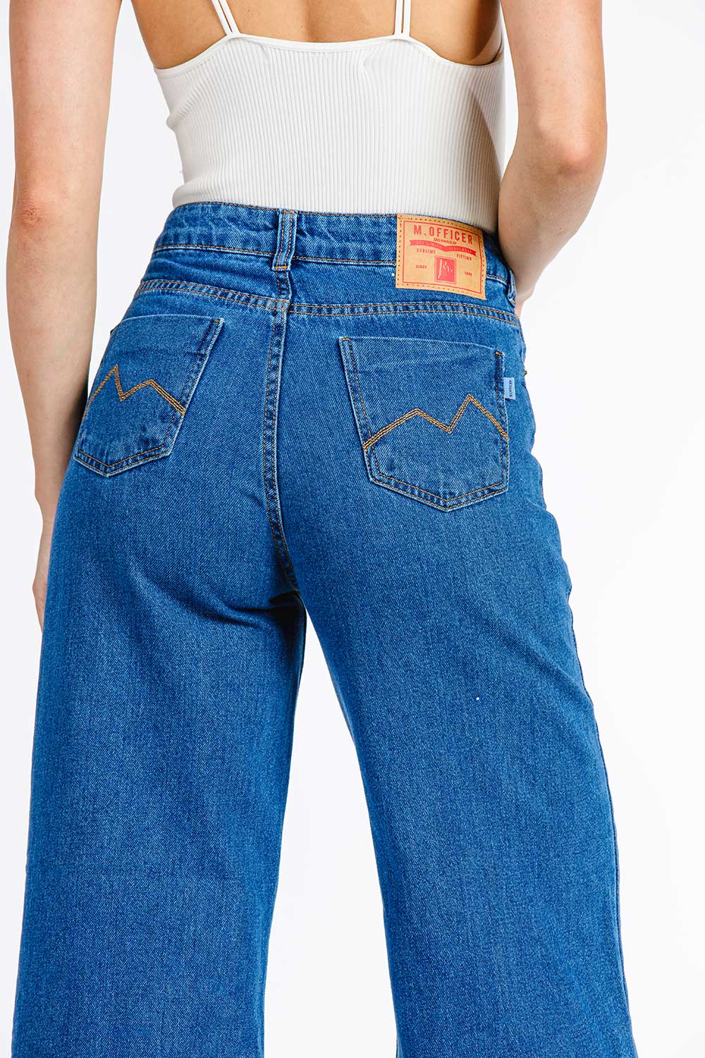 CALÇA JEANS WIDE LEG C4 DARK BLUE 93