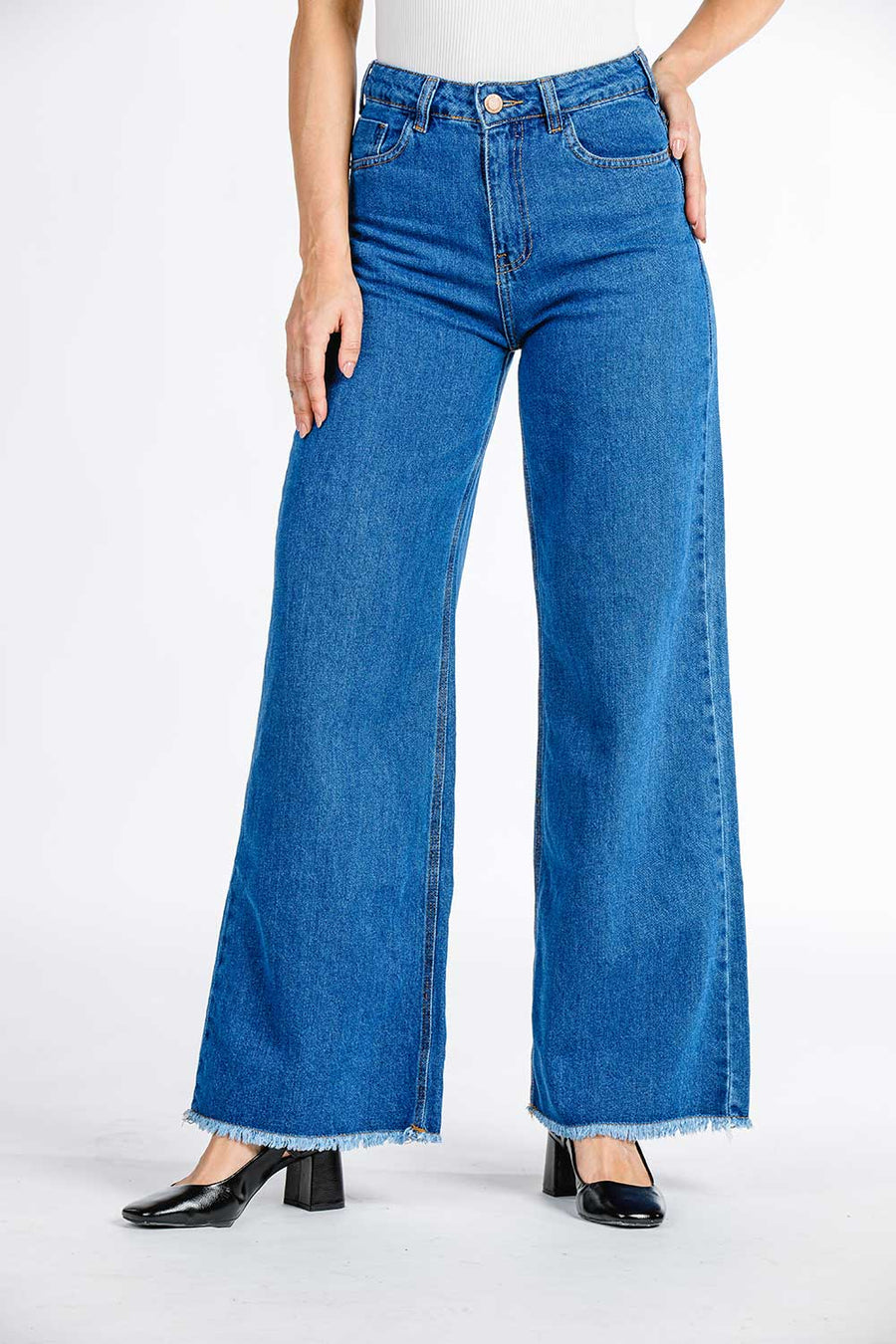 CALÇA JEANS WIDE LEG C4 DARK BLUE 93
