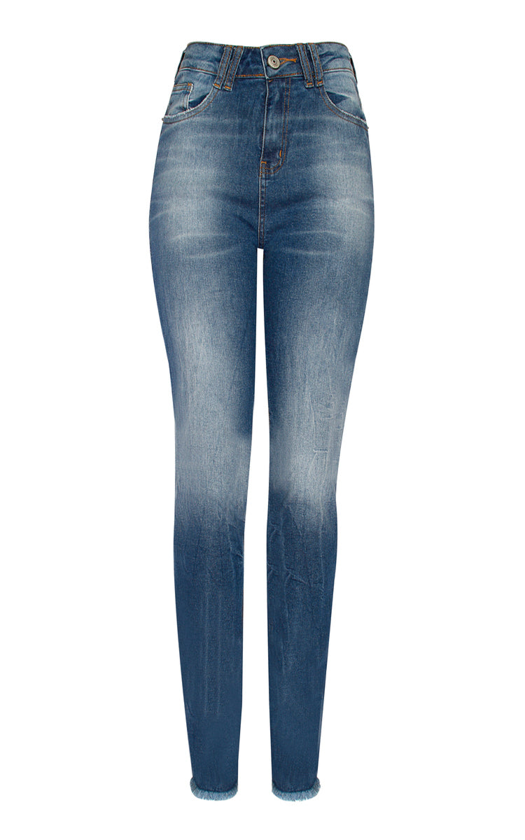 CALÇA JEANS SKINNY C4 BLUE WASH