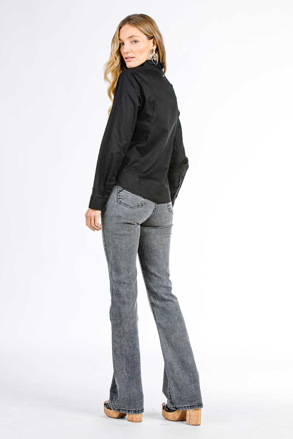 CALÇA JEANS BOOT CUT C4 BLACK DENIN
