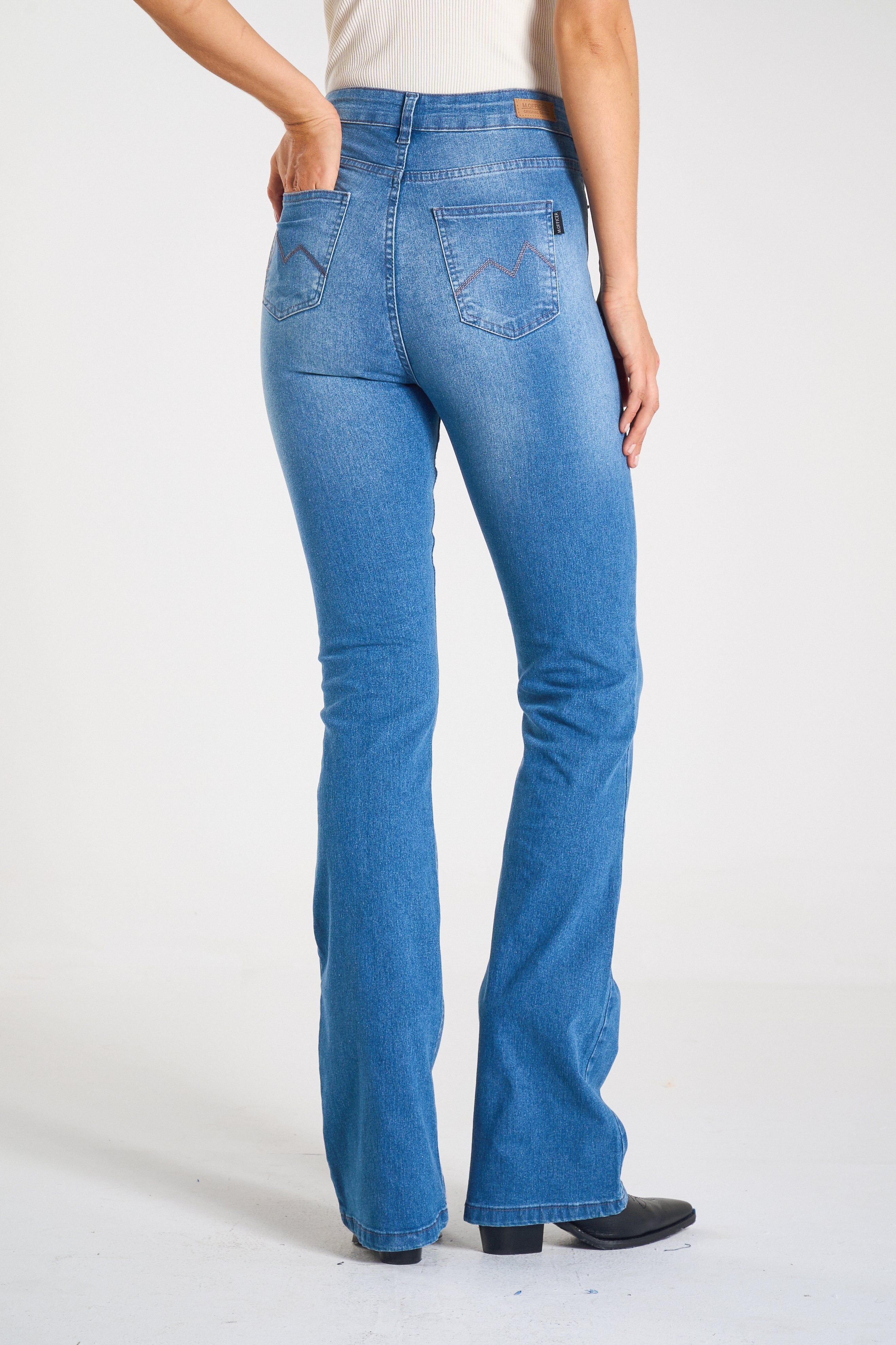 CALÇA JEANS BOOT CUT C4 LIGHT BLUE