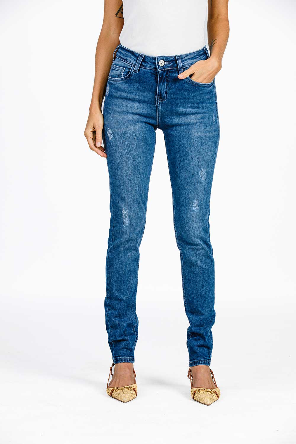 CALÇA JEANS SUPER SKINNY C3 BLUE WASH
