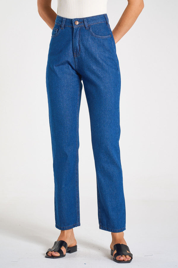 CALÇA JEANS MOM C4 DARK BLUE 25