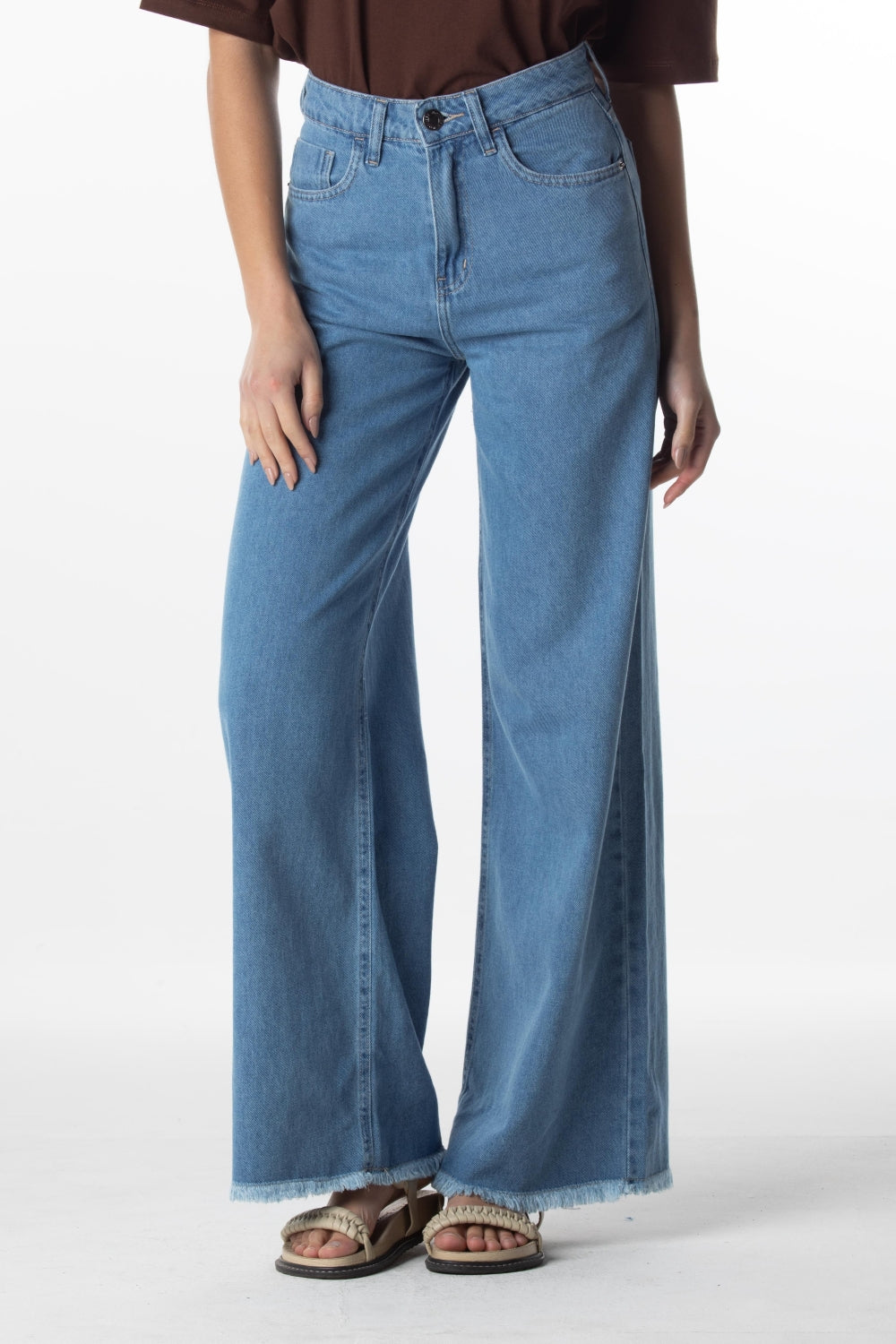 CALÇA JEANS WIDE LEG C4 LIGHT BLUE