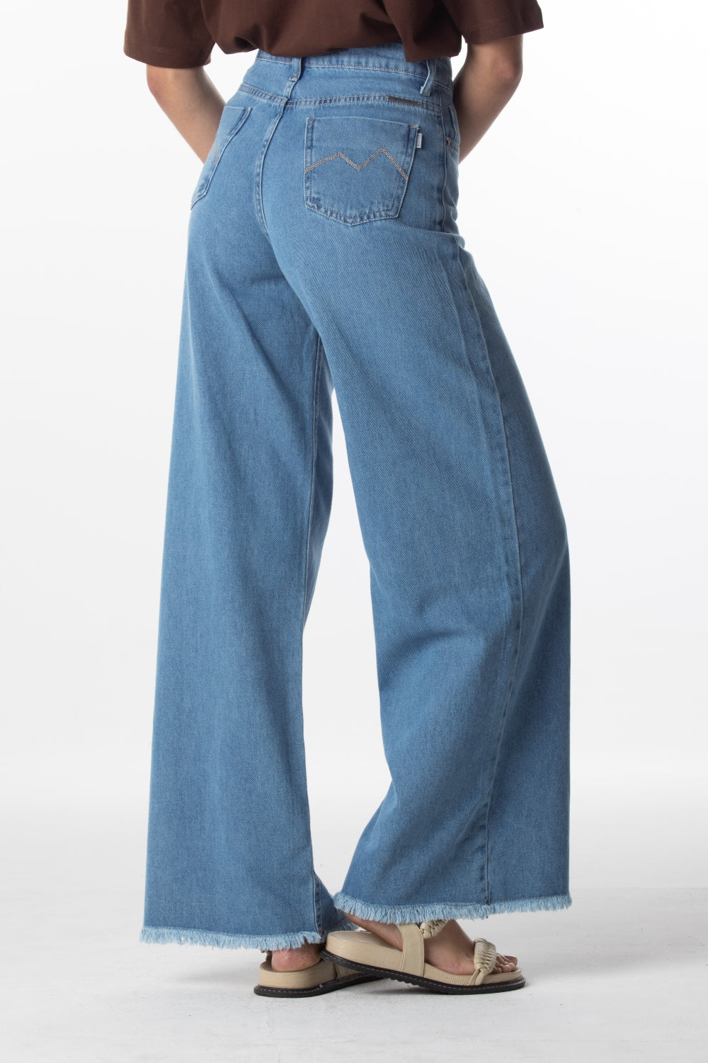 CALÇA JEANS WIDE LEG C4 LIGHT BLUE