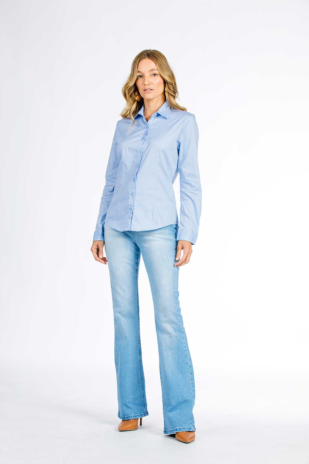 CALÇA JEANS BOOT CUT C4 LIGHT BLUE