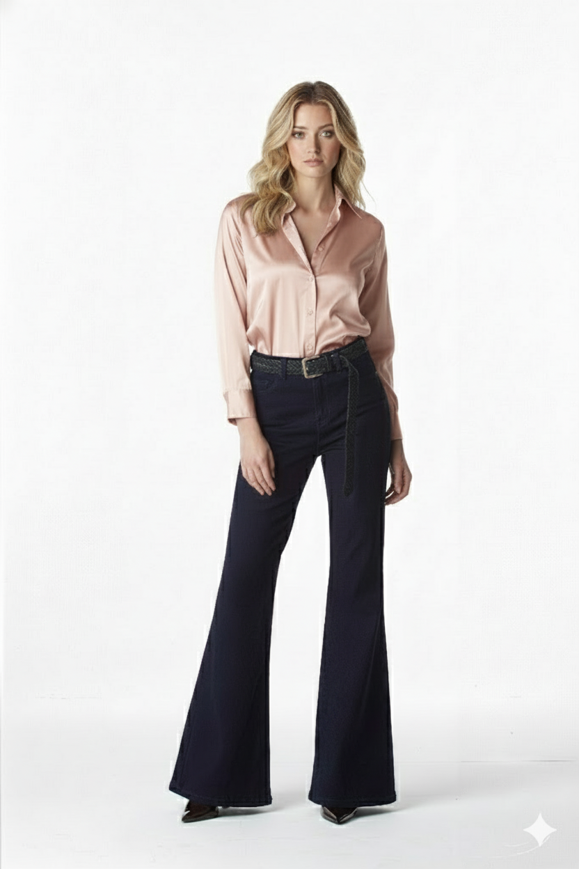 CAMISA FEMININA BRILHO ACETINADO