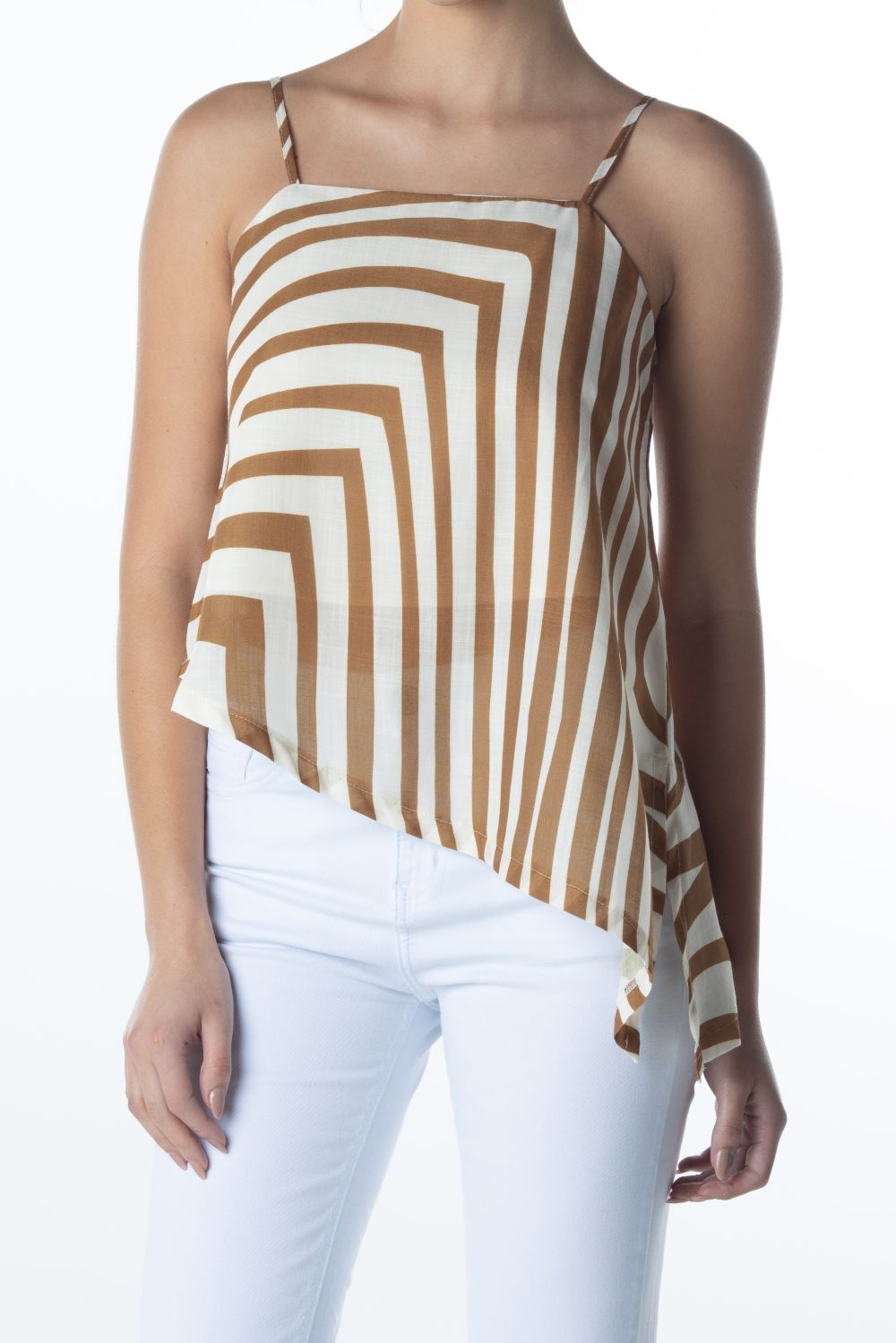 BLUSA ASSIMETRICA LISTRADA