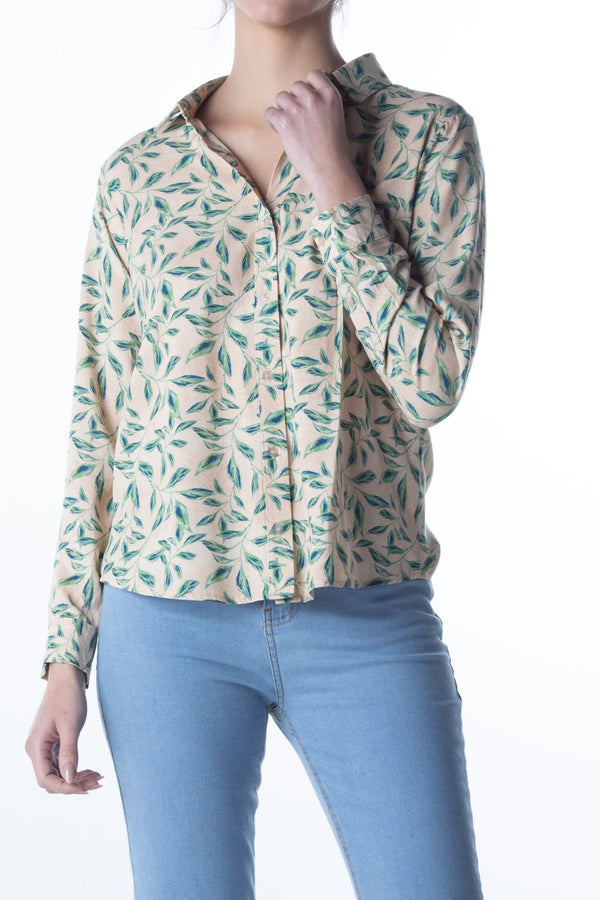 CAMISA MANGA LONGA FOLHAGEM