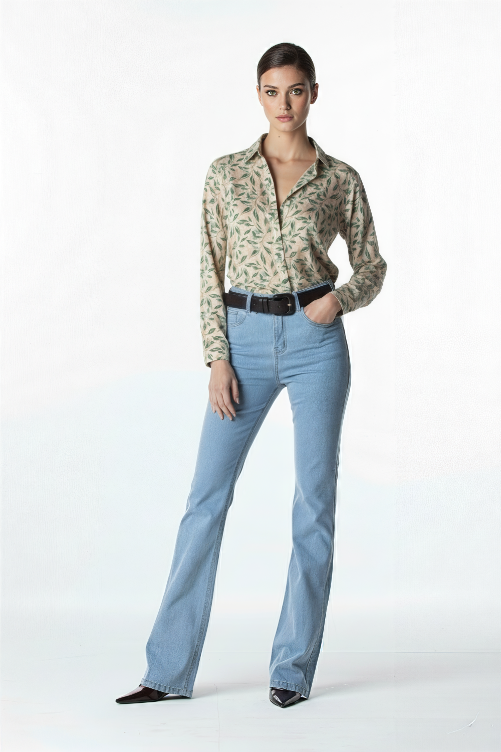 CAMISA MANGA LONGA FOLHAGEM