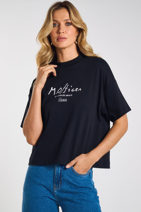 CAMISETA FEM CURTA MODL AMPLA M.OFFICER