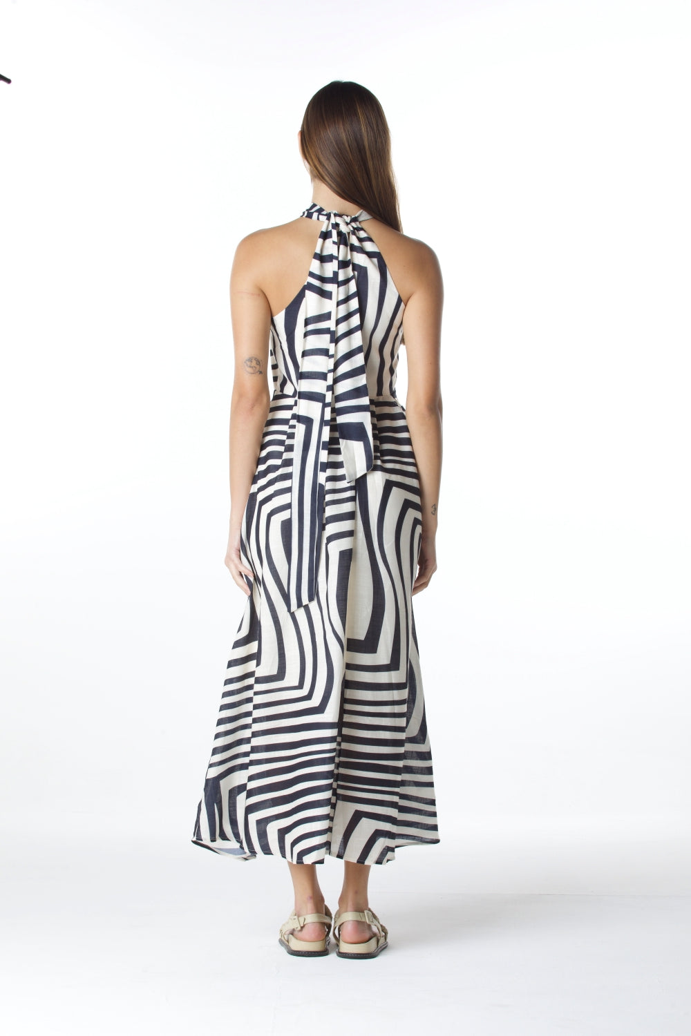 VESTIDO LONGO EST LISTRAS IMP