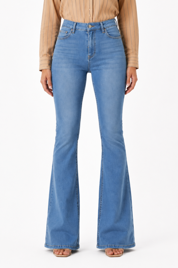 CALÇA JEANS BOOT CUT C4 LIGHT BLUE