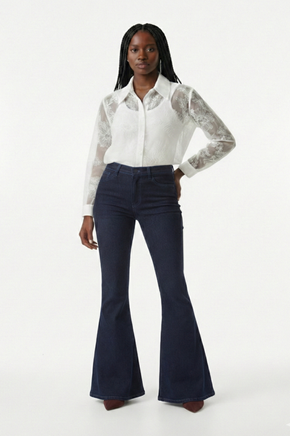 CALÇA JEANS SUPER FLARE C4 DEEP BLUE