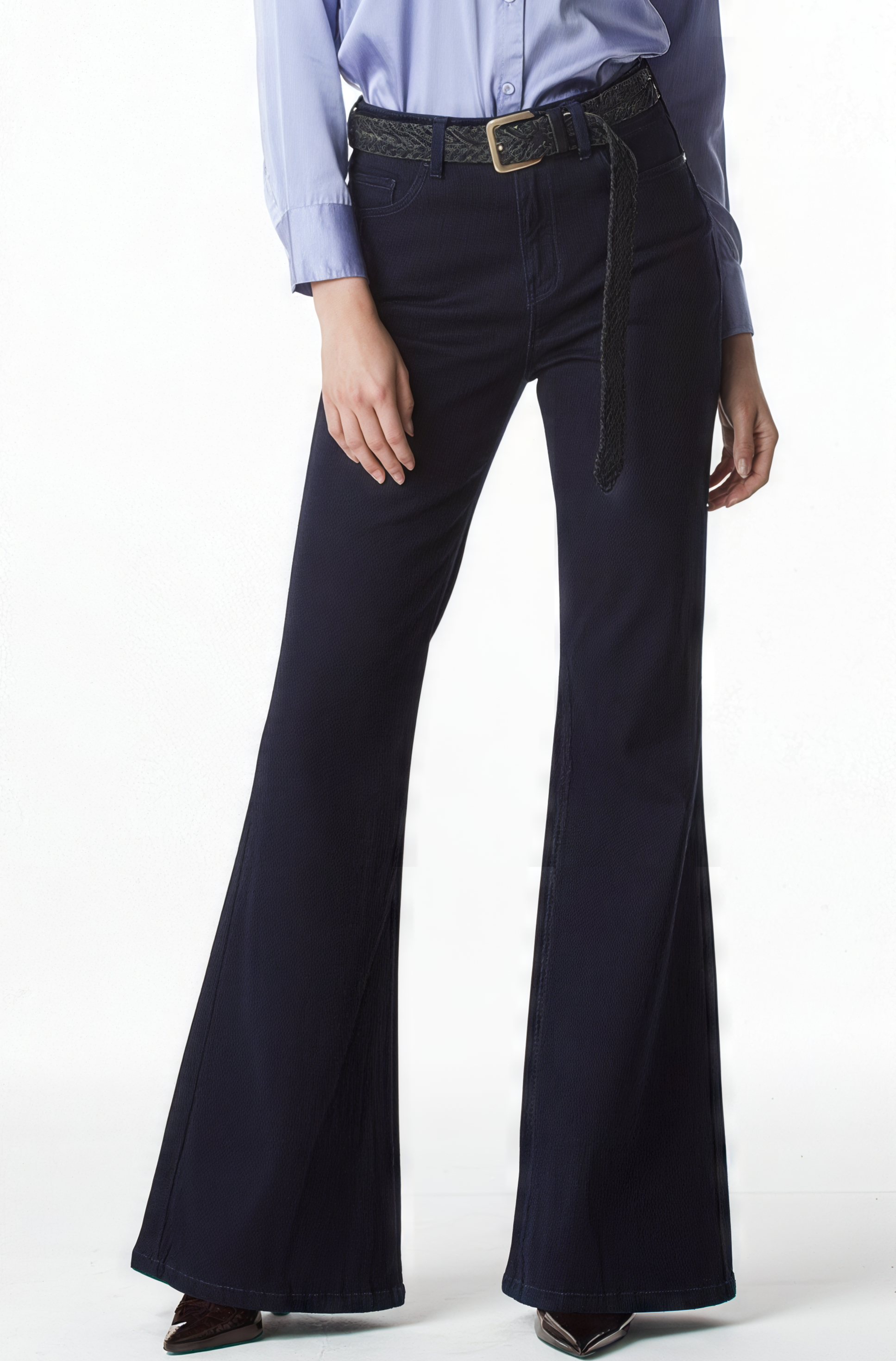 CALÇA JEANS SUPER FLARE C4 BLACK DENIM