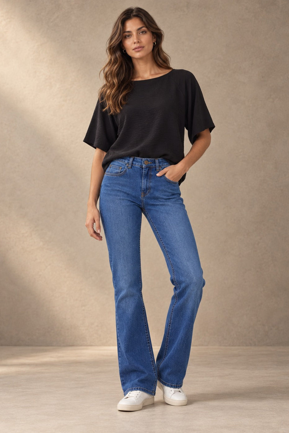 CALÇA JEANS BOOT CUT C3 BLUE WASH