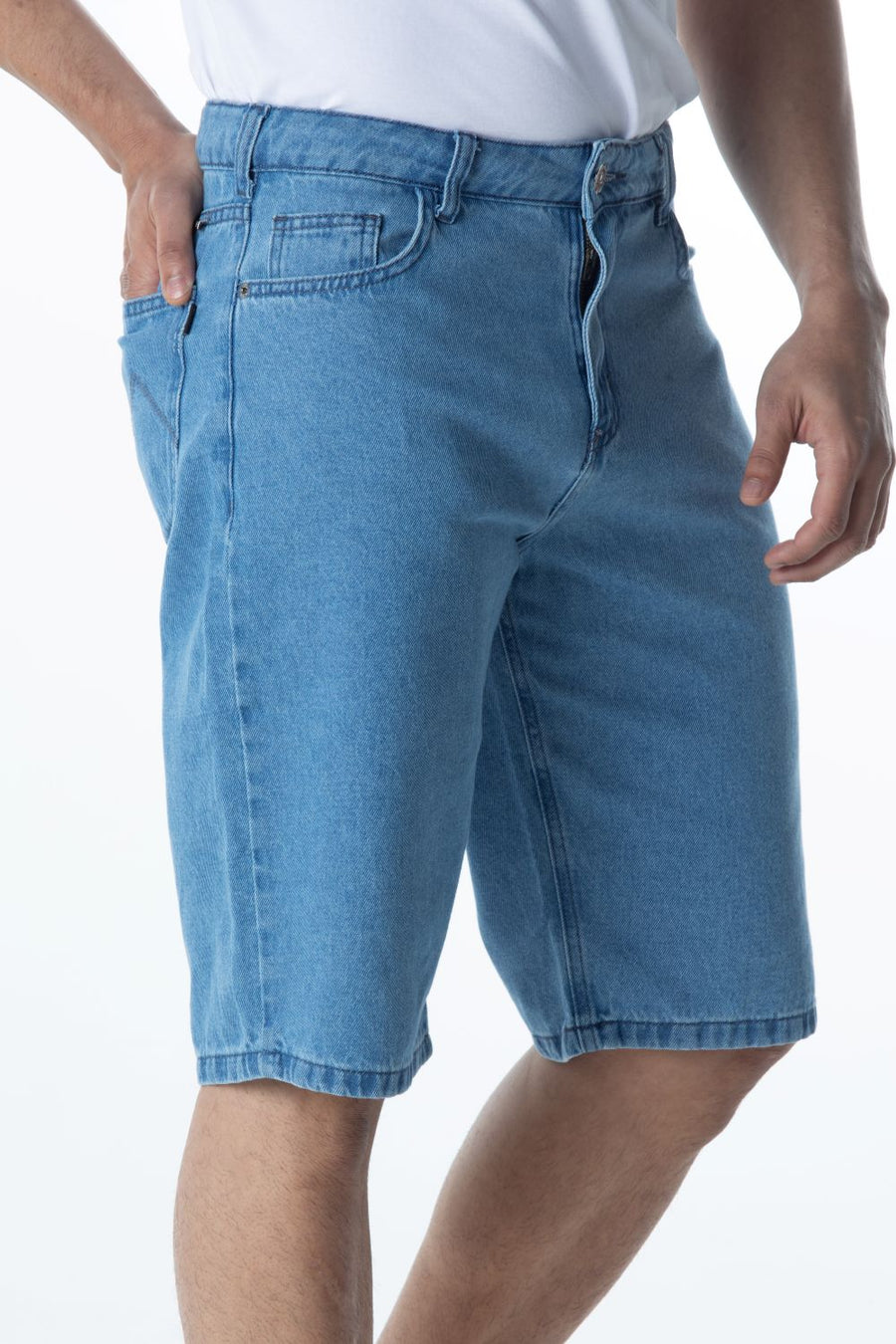 BERMUDA JEANS UNISSEX BAGGY LIGHT BLUE