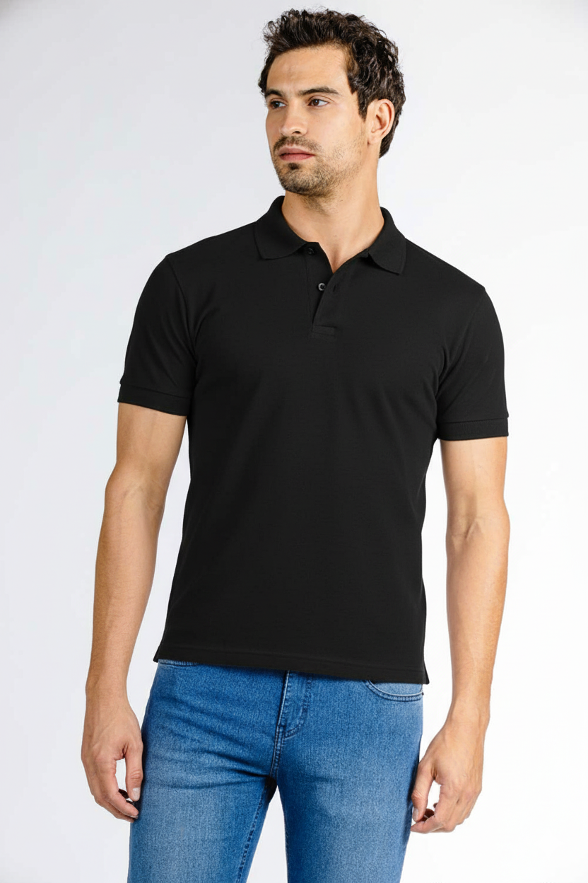 POLO SLIM 1/2 MALHA CONTRASTE