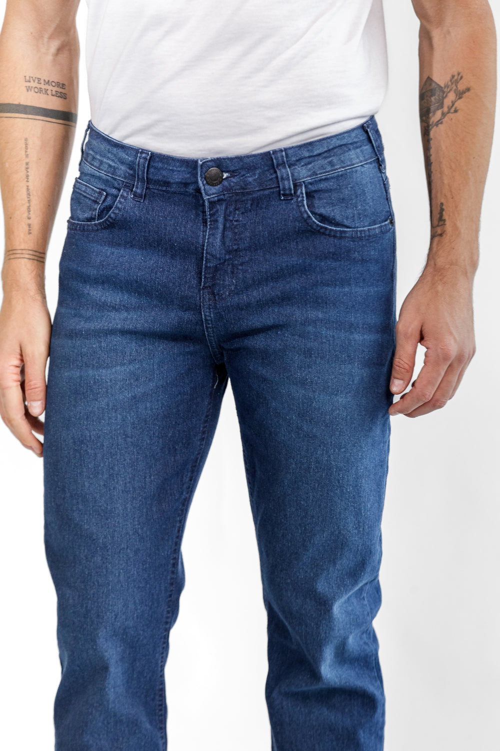 CALCA JEANS RETA DARK BLUE