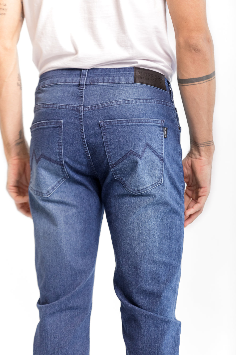 CALCA JEANS RETA DARK BLUE