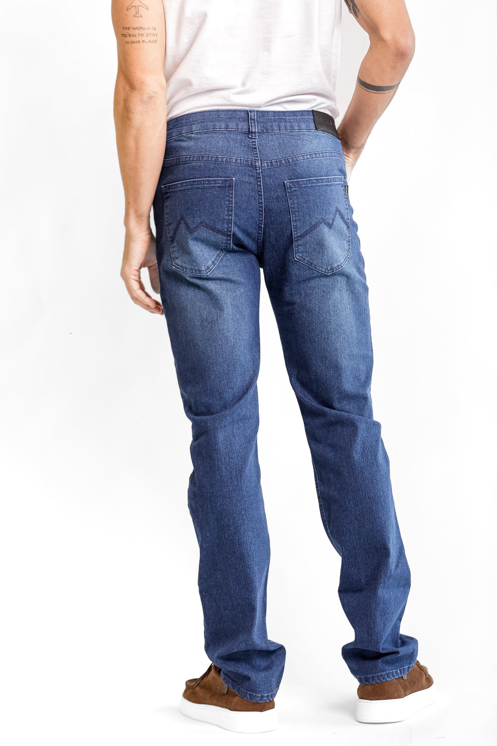 CALCA JEANS RETA DARK BLUE