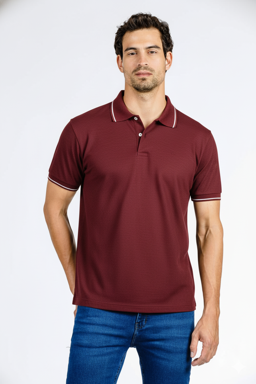 POLO M/C COMFORT DARK WINE