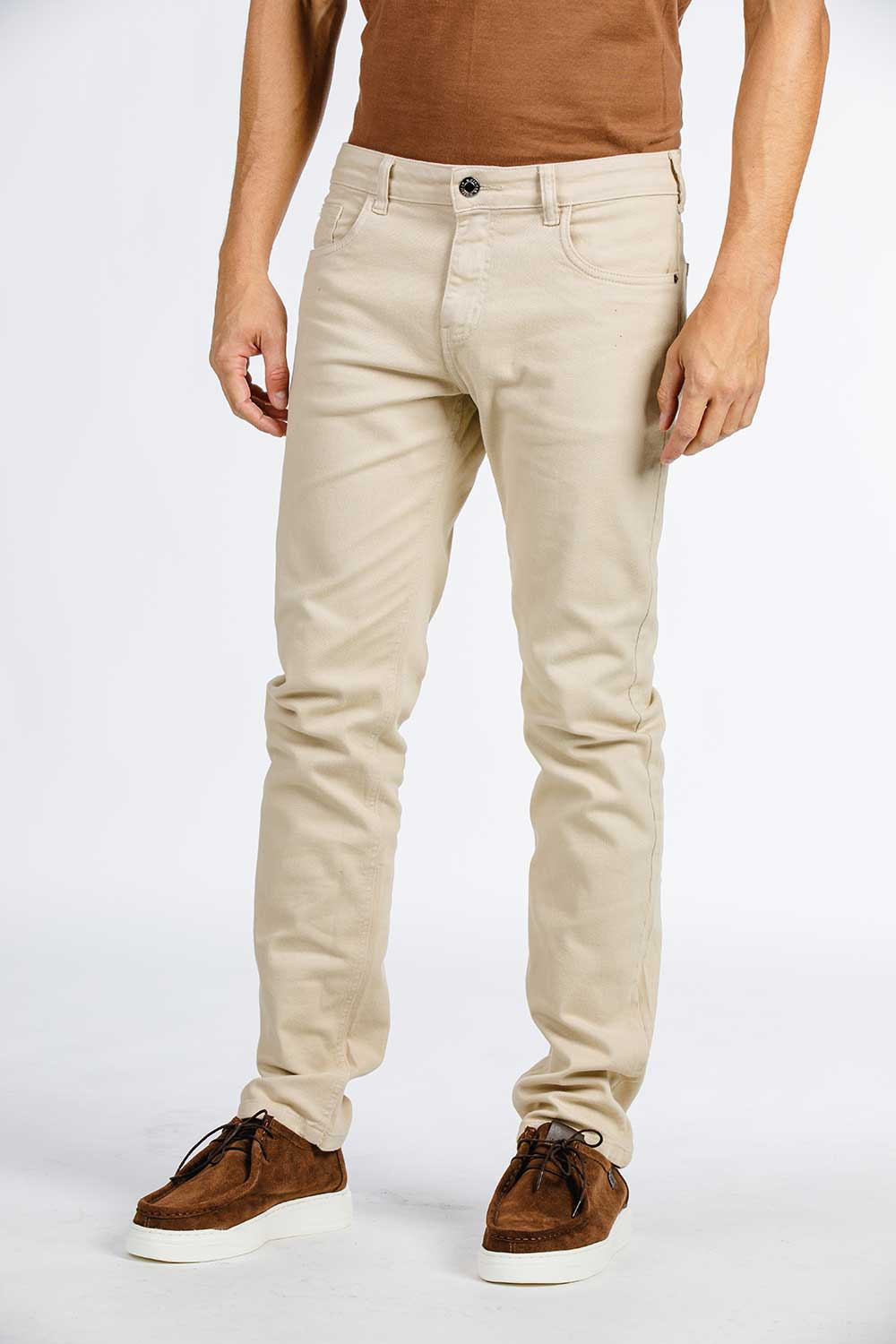 CALÇA JEANS SLIM BCO/PT