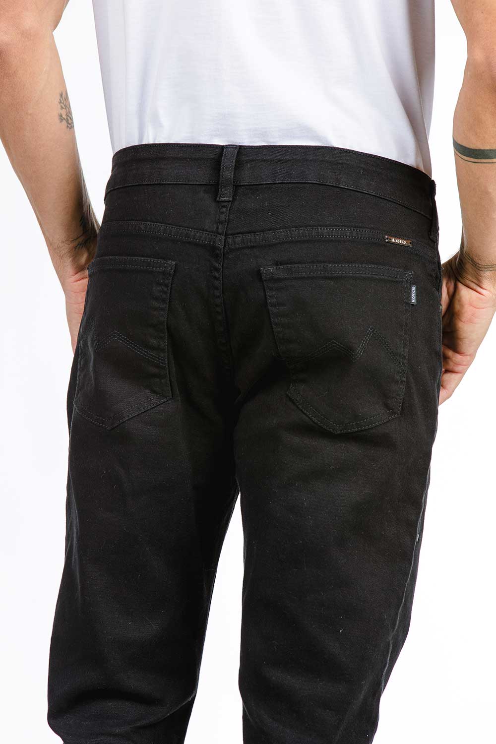 CALÇA JEANS SLIM BCO/PT