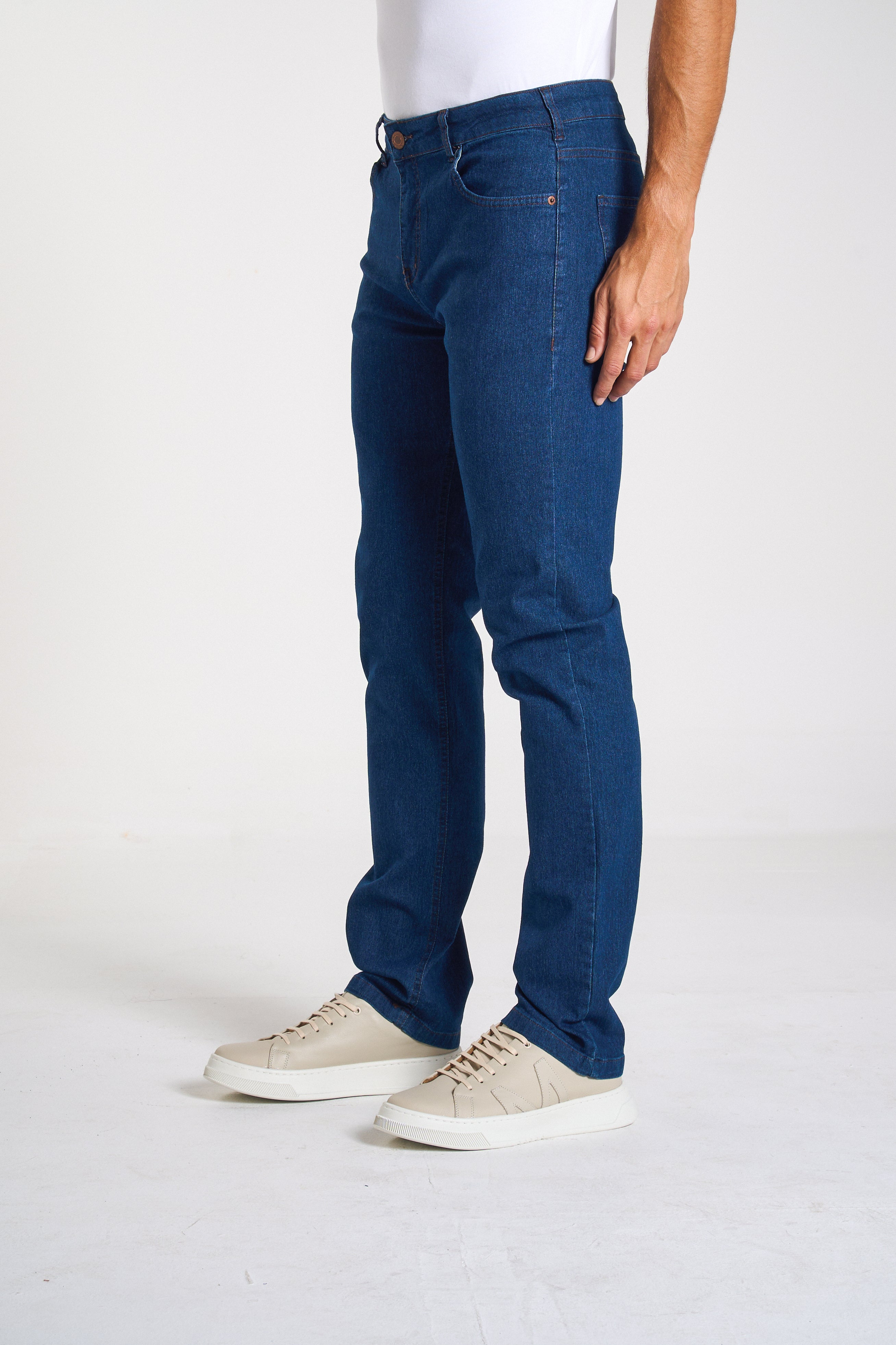 CALÇA JEANS MASC RETA AMACIADO