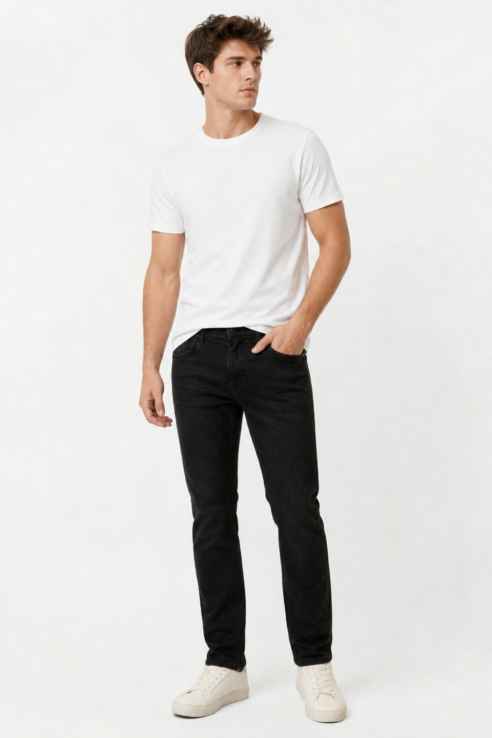 CALÇA JEANS SLIM BLACK DENIM