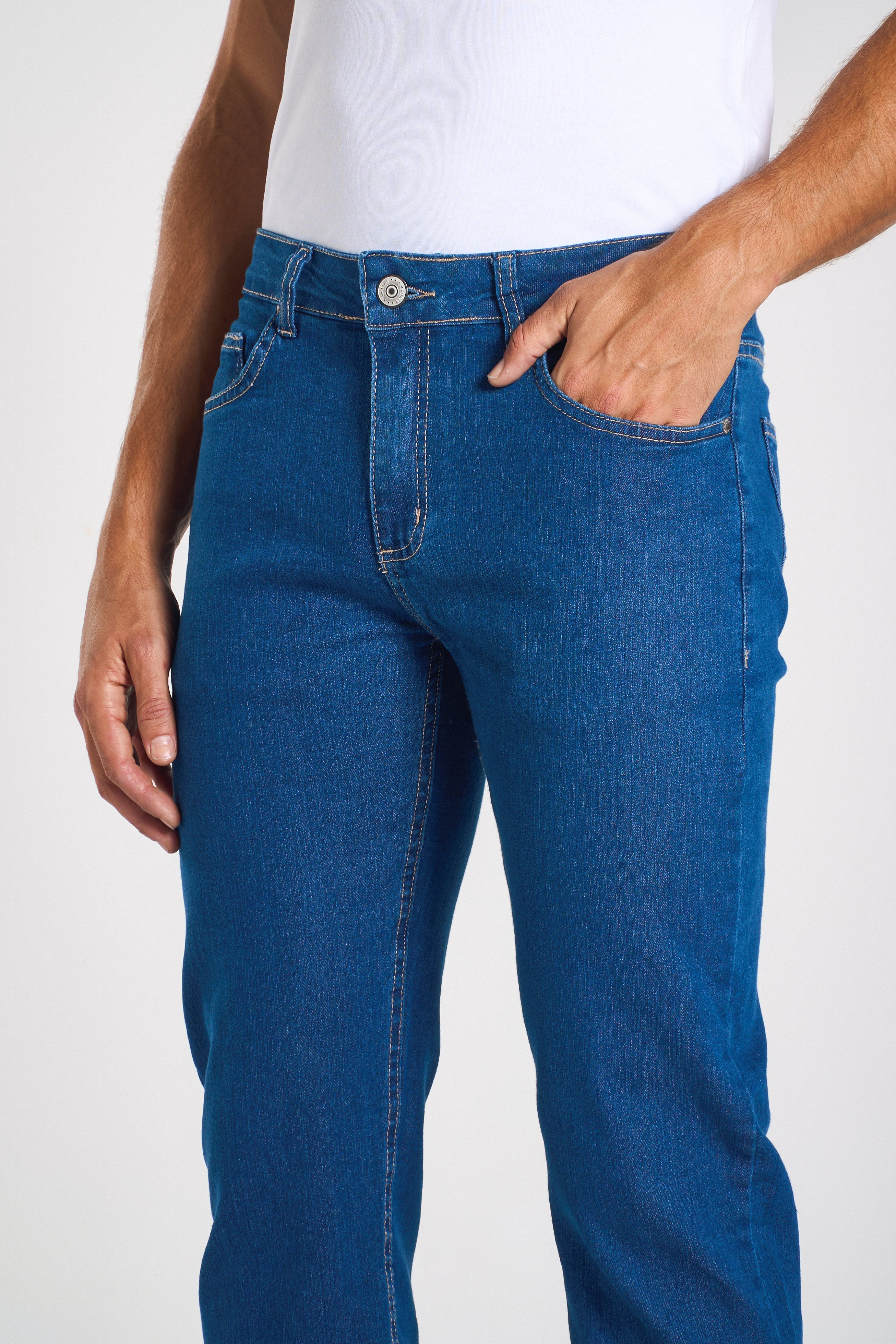 CALÇA JEANS RETA BLUE WASH 25