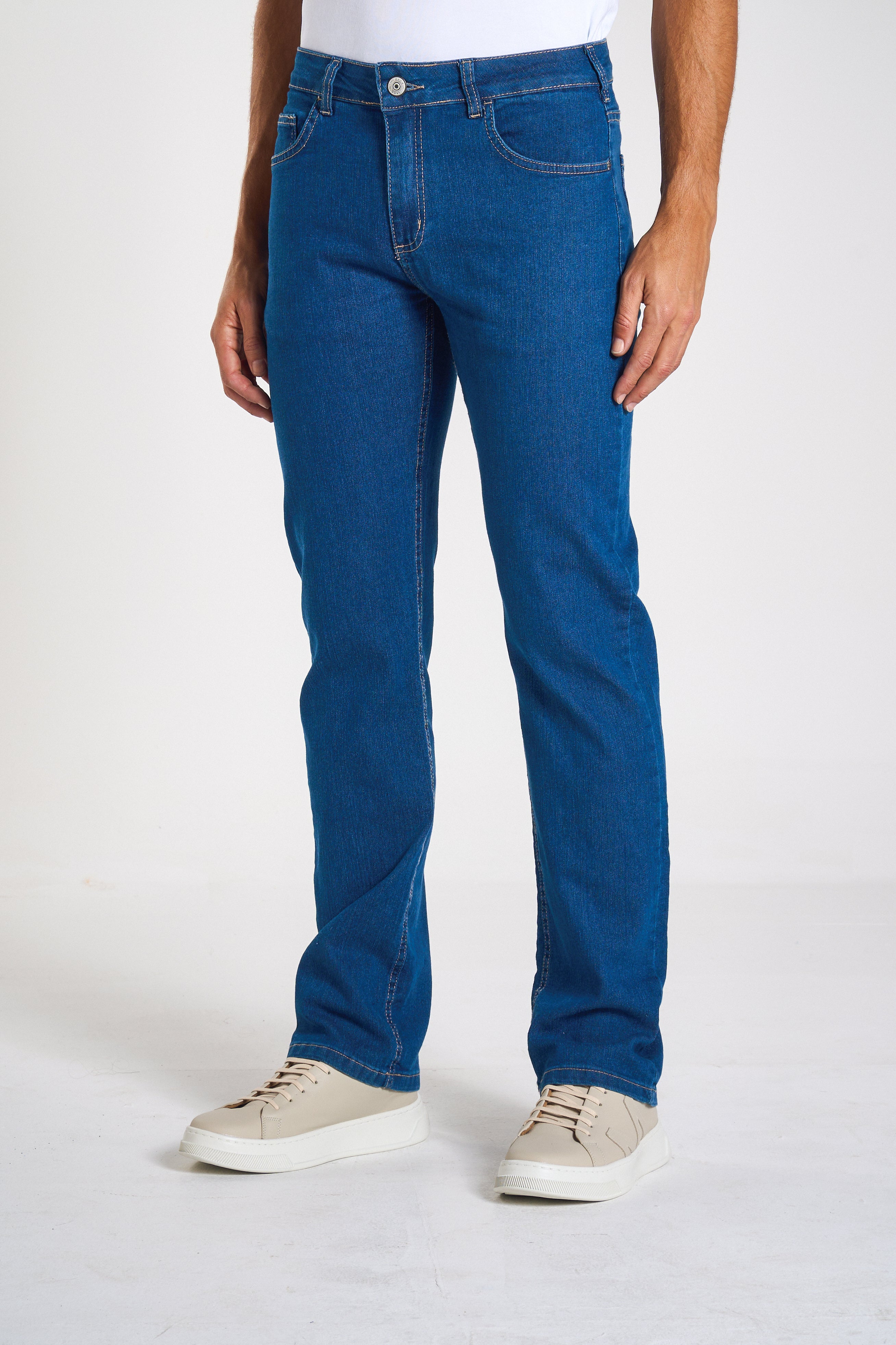 CALÇA JEANS RETA BLUE WASH 25