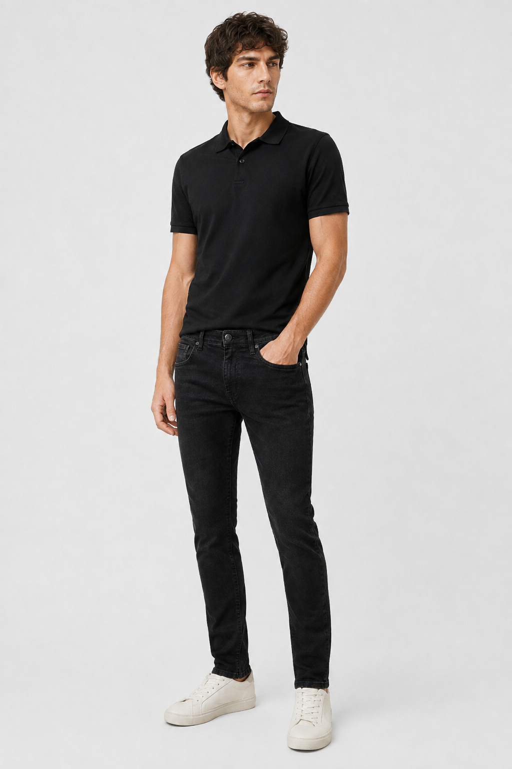 CALÇA JEANS SLIM BLACK DENIM