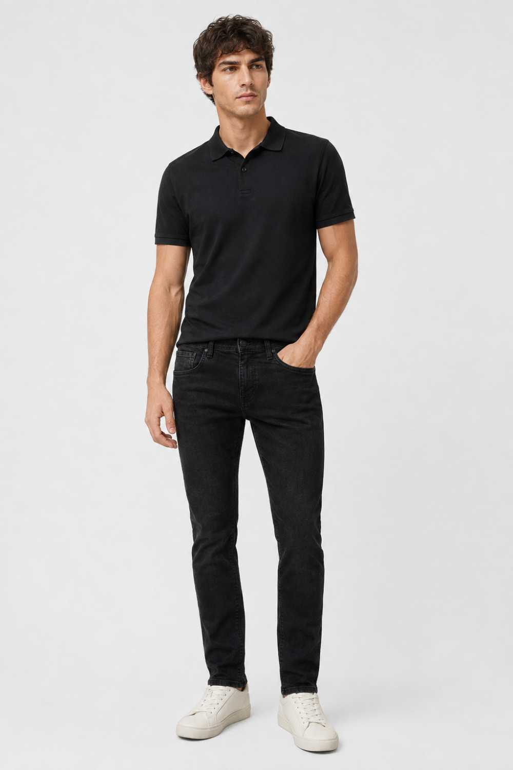 CALÇA JEANS SLIM BLACK DENIM