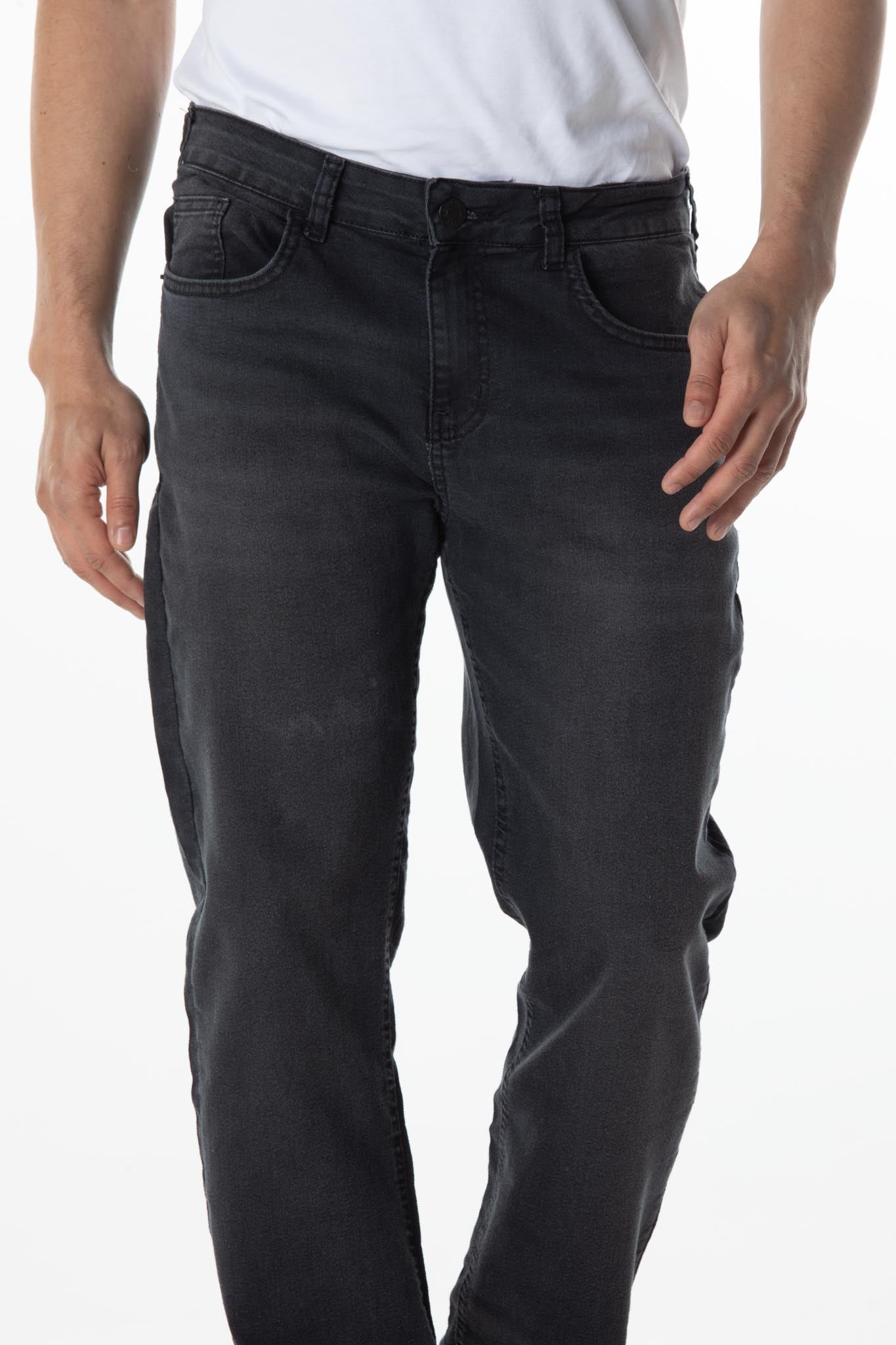 CALÇA JEANS RETA BLACK DENIM