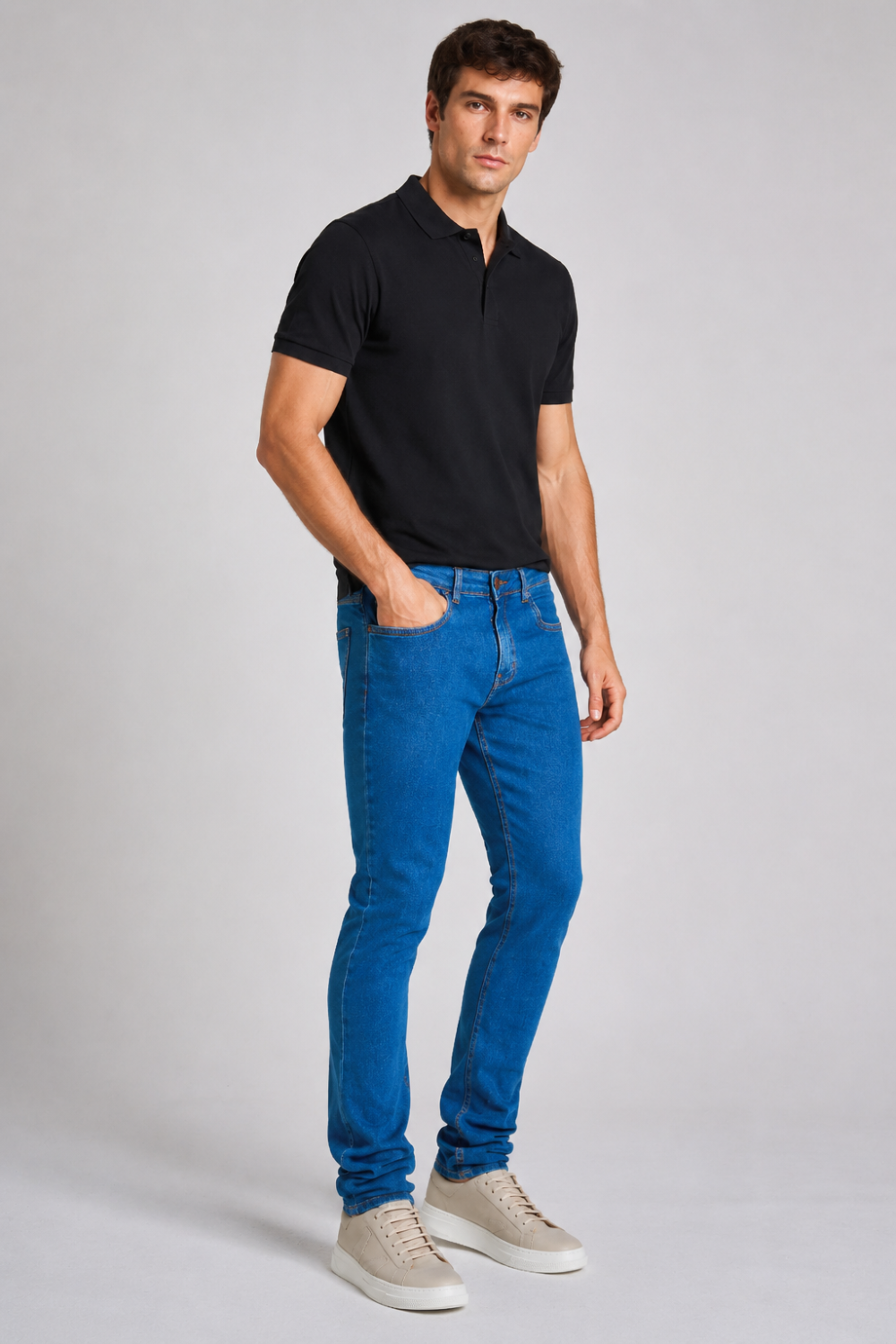 CALÇA JEANS SLIM LIGHT BLUE
