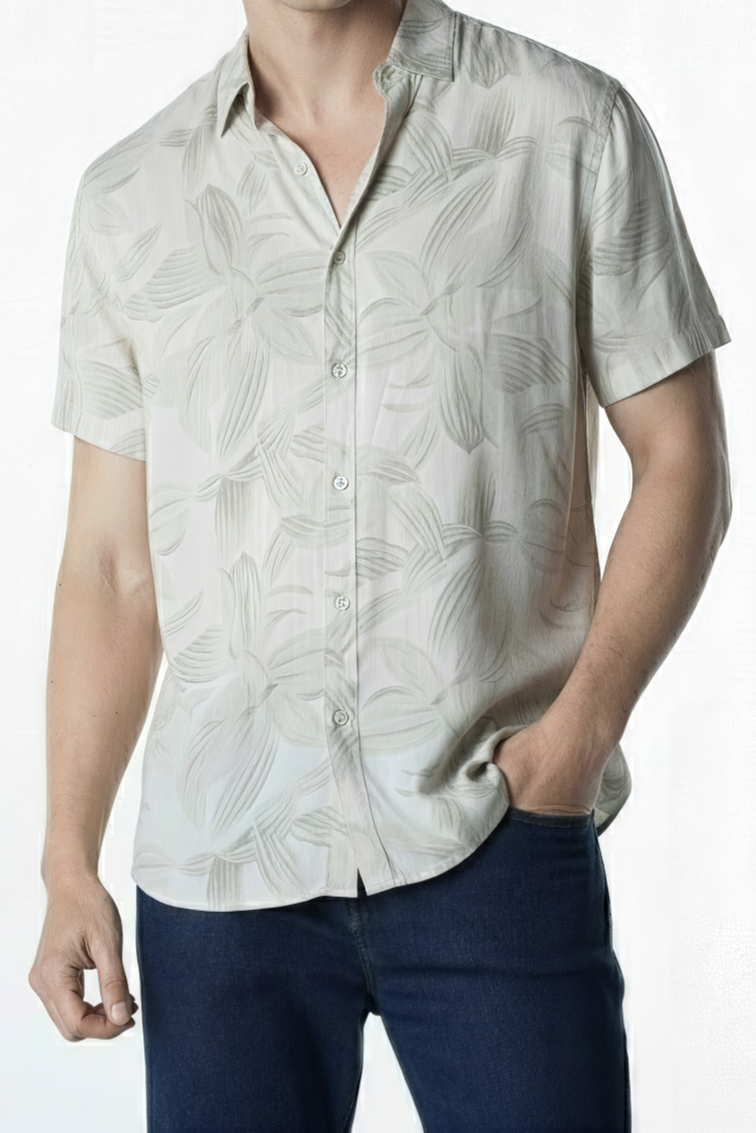 CAMISA VISC M/C ESTAMPADA